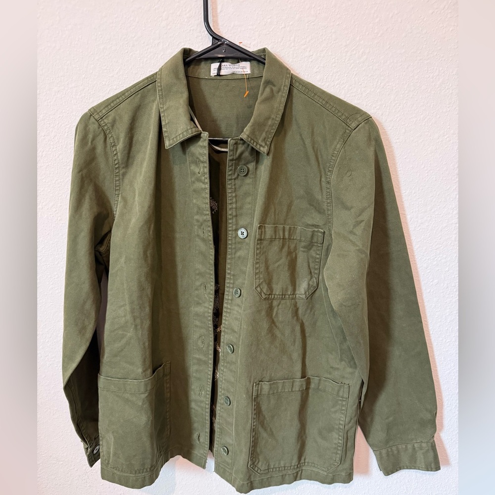 Zara Khaki Woman Military Jacket